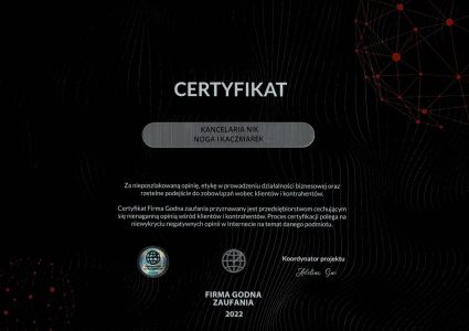 Certyfikat-Firma-Godna-Zaufania-2022-Kancelaria-NiK